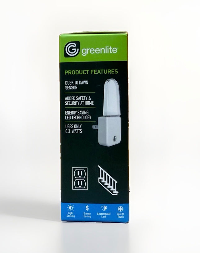 GREENLITE LED Nitelite Light Lamp Dusk To Dawn Built In Sensor Device 2 Pack