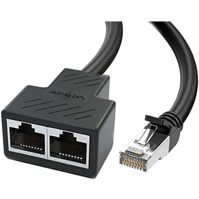 1 to 2 Port RJ45 Network Ethernet Adapter Splitter, leza face Ethernet Splitter 1 Male to 2 Female LAN Ethernet Splitter Adapter Suitable for Super Cat5, Cat5e, Cat6, Cat7, Cat8