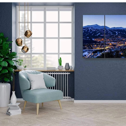 BELISIIS Breckenridge Colorado Winter Dusk Ski Runs Wall Art - New Open Box