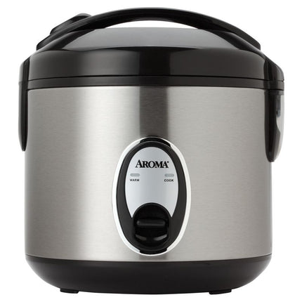 Aroma Rice Cooker 6-Cup Stainless Steel Open Box