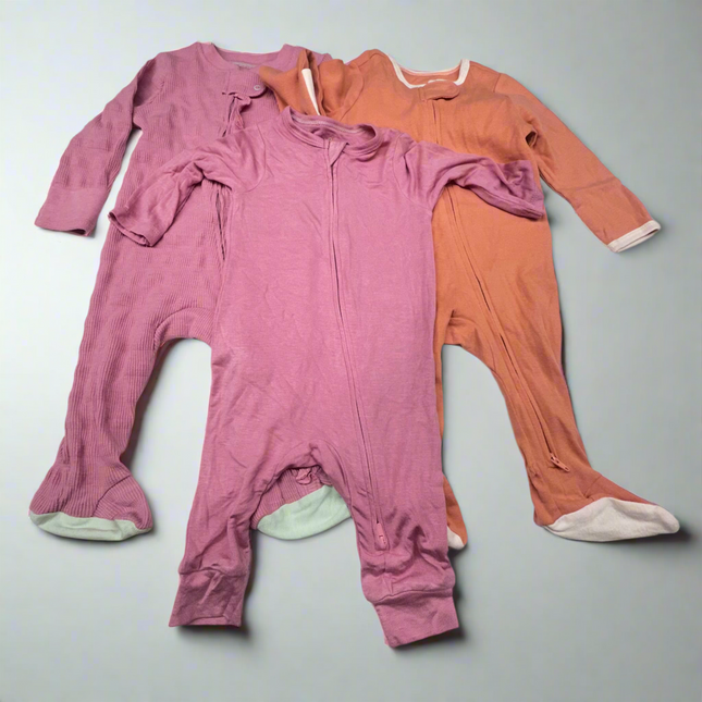 Cat & Jack Baby 3-Pack Footed Pajamas Size 3-6 Month New