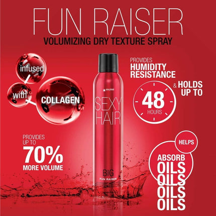Sexy Hair Big Fun Raiser Volumizing Dry Texture Spray 8.5 oz New