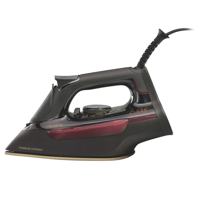 CHI Professional Clothing Iron, Titanium-Infused Ceramic Soleplate, Black, Model 13104 - New