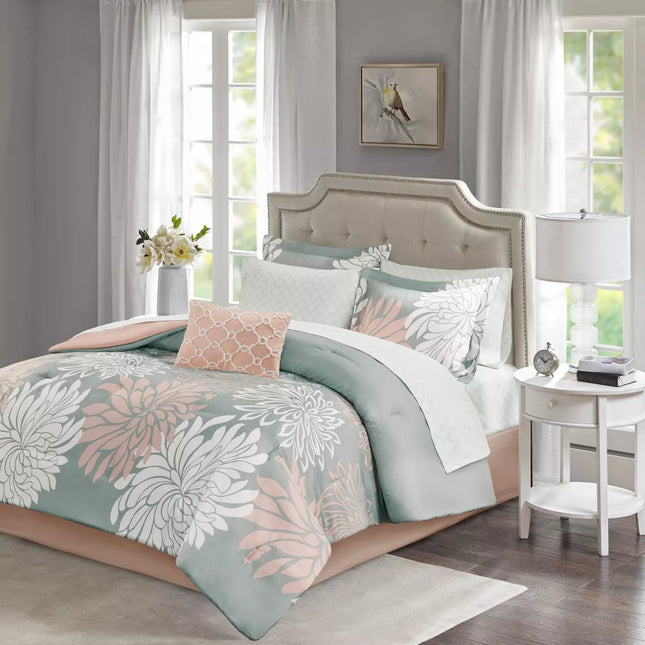 Calla Comforter & Cotton Sheet Set - Queen (New)