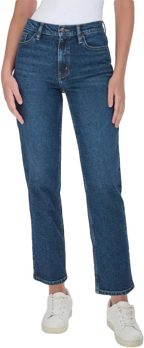 Calvin Klein Women’s High Rise Straight Leg Jeans Dark Blue Size 6 – New