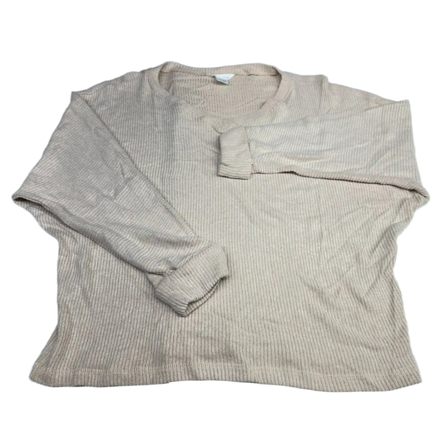 Caslon Ribbed Long Sleeve Top Beige Size S New Without Tags
