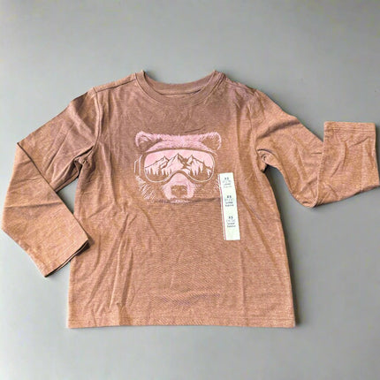 Cat & Jack Boys' and Girls' Long Sleeve Shirt - Brown, New