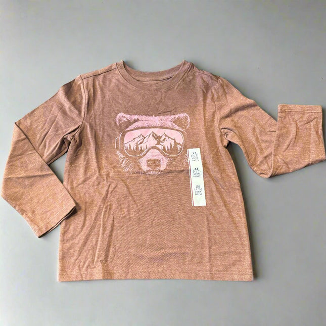 Cat & Jack Boys' and Girls' Long Sleeve Shirt - Brown, New