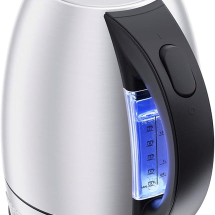 Chefman 1.8L Stainless Steel Electric Kettle - LED Lights, Auto Shutoff, Boil-Dry Protection (Open Box)
