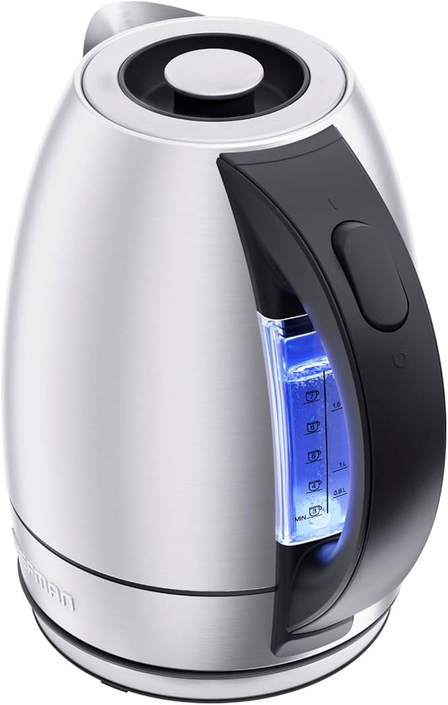 Chefman 1.8L Stainless Steel Electric Kettle - LED Lights, Auto Shutoff, Boil-Dry Protection (Open Box)
