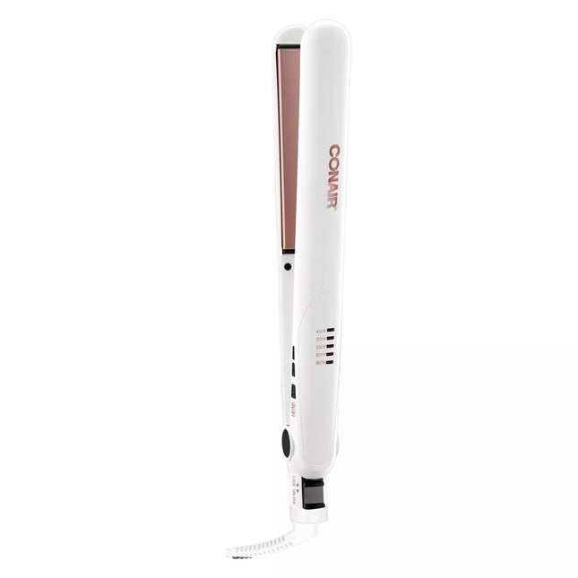 Conair Double Ceramic Flat Iron – White – 1" | Open Box

