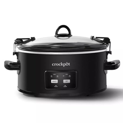  Crock-Pot 6qt Cook & Carry Programmable Slow Cooker - Matte Black, Open Box with Information