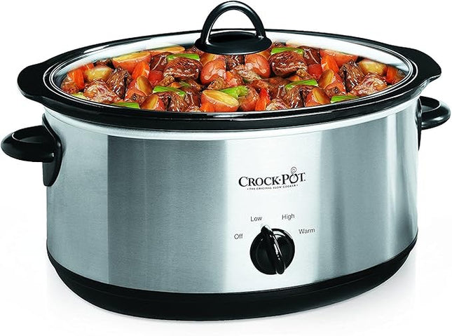 Crock-Pot 7QT Oval Manual Slow Cooker Stainless Steel Open Box