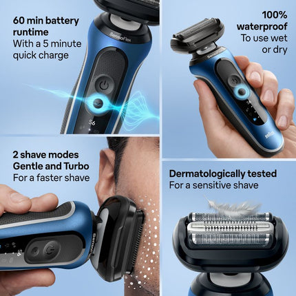 Braun Series 6 Electric Razor –  Waterproof & Rechargeable Open Box,