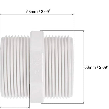 Uxcell Pipe Fitting, G1-1/2 Male Thread, Hex Nipple Tube Adaptor Connector