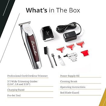 Wahl Professional 5 Star Cordless Detailer Li Trimmer T Wide Blade, Lithium-Ion Battery