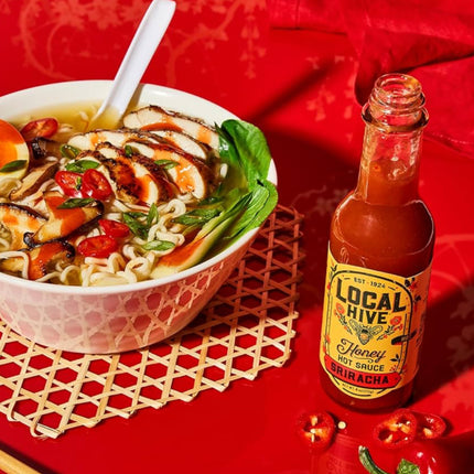 Local Hive Sriracha Honey Hot Sauce – 6oz, Sweet & Spicy, Natural Raw Honey with Sriracha Pepper Sauce Dipping - Exp. 09/19/2027