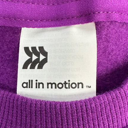 All in Motion Women’s Purple Fleece Crew, New