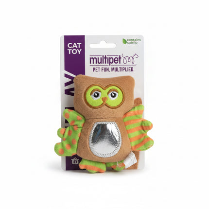 Multipet Cat See Brown Owl Toy Filled With Catnip