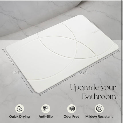 Tosoro Stone Bath Mat Open Box - Quick Drying, Anti-Slip, Odor-Free, Mildew Resistant