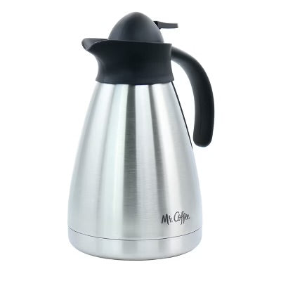Mr. Coffee Olympia 34 OZ Thermal Coffee Carafe – Stainless Steel Double Wall Insulated Coffee Pot with Lid and Handle