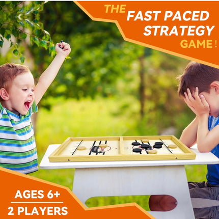 BAKAM Super Fast Sling Puck Game, Portable Table Hockey Game for Kids and Adults - New Open Box