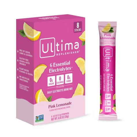 Ultima Replenisher Drink Sticks Pink Lemonade - 8ct Exp. 01/2028