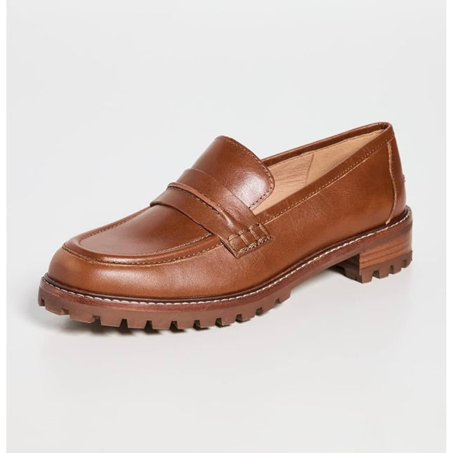 Madewell Brown Leather Penny Loafers - Size 5 - New Without Box