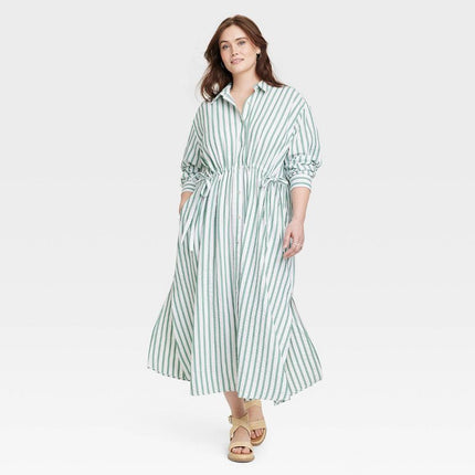 Universal Thread Women’s Striped Midi Shirt Dress - New Size L