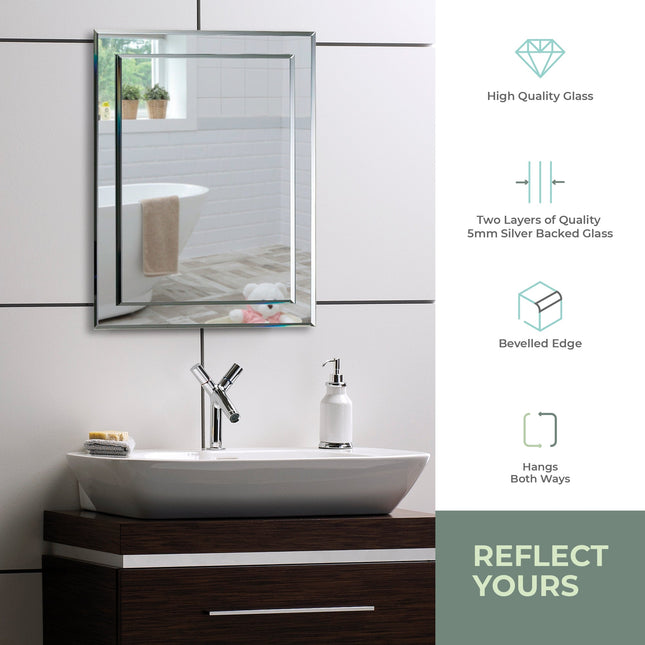 MOOD LYNNE RECT/NGULAR WALL PLAIN
BATHROOM MIRROR SIZE-50HX40WCM