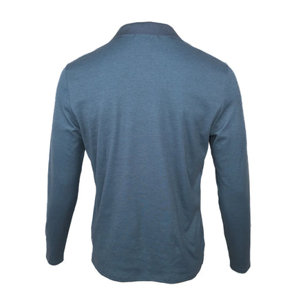 Robert Barakett Adison LS Open Collar Polo Night Teal Size M New