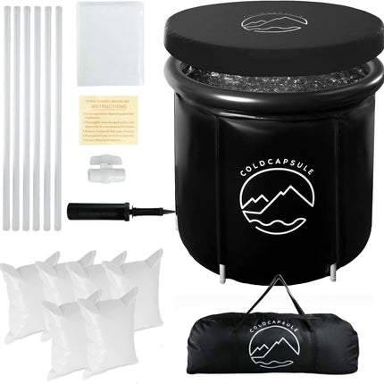 Description:

Recover faster with the discounted portable ice plunge tub for athletes, designed for outdoor use and built with durable polyester.
This extra-large cold plunge tub includes essential features like a lid to maintain temperature, ice packs, a drain tap for easy water removal, and a hand pump for setup.
Perfect for post-workout recovery or reducing inflammation, this cold tub ice bath for athletes is a must-have for improving performance and recovery.
Lightweight and easy to transport, it’s idea