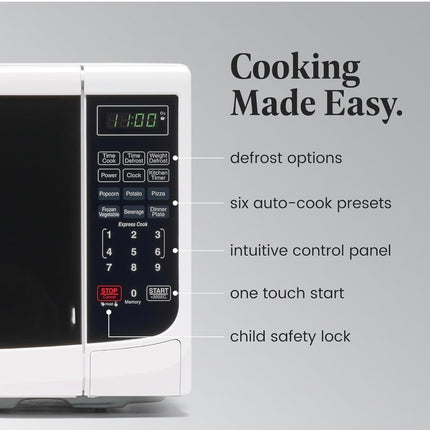 Farberware 0.7 Cu. Ft. Microwave Oven - Compact and Stylish, Open Box, White