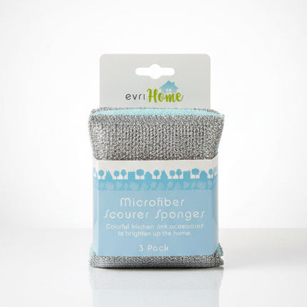 Microfiber Scourer Sponges - Aqua & Ink - 3 Pack