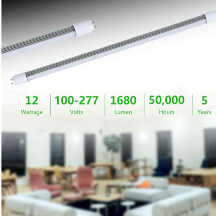 2FT T8 T10 T12 LED Tube Lights 12W 5000K, 24 Inch 1680Lm Light Bulbs, Dual-Ended, UL Listed - New Open Box