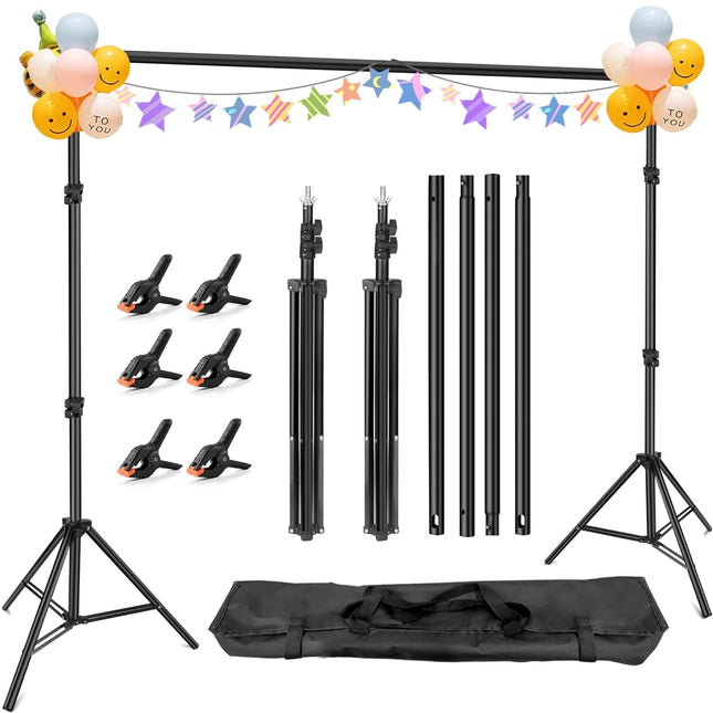 Hemmotop Adjustable Backdrop Stand, 10ft x 7.2ft, Open Box Looks New