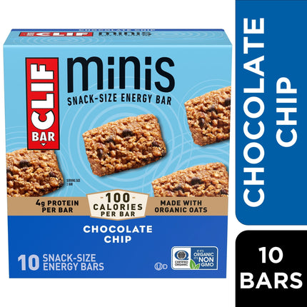 CLIF BAR Minis Snack-Size Energy Bars, Chocolate Chip, 10ct