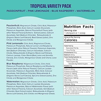 Ultima Replenisher Daily Electrolyte Powder – Tropical Variety Pack, 20 Stickpacks – EXP. 11/2027