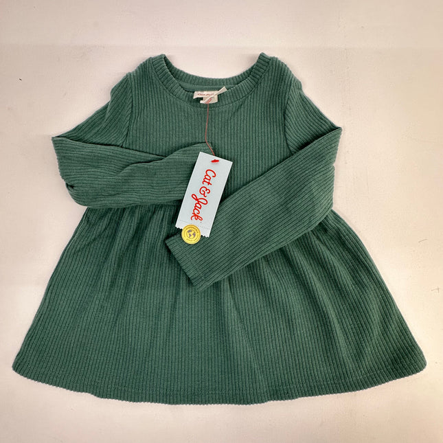 Cat & Jack Toddler Girls’ Dusty Green Dress, Size 2T, New