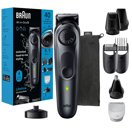 Braun All-In-One Style Kit Series 5 AIO5490 Rechargeable 9-in-1 Body, Beard & Hair Trimmer - New