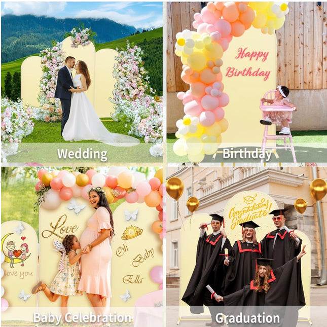 GRENTY Metal Arch Backdrop Stand and Cover, 6FT, 5FT, 4FT - New Open Box