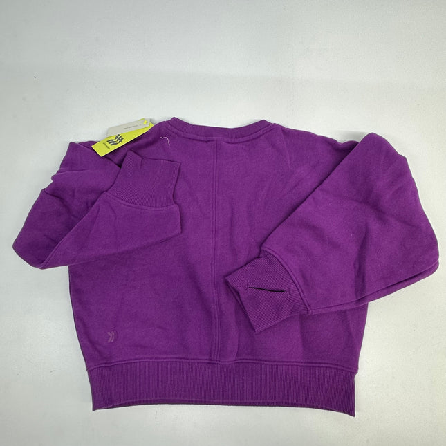 All in Motion Women’s Purple Fleece Crew, New