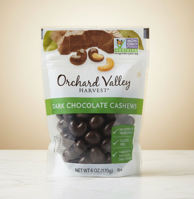 Orchard Valley Dark Chocolate Cashews - 6 Oz Exp. 03/11/2027