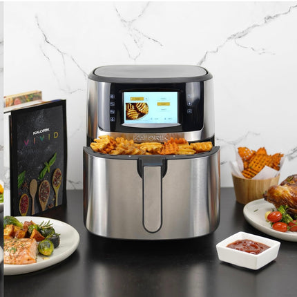 Kalorik VIVID Air Fryer 7 Quart with Full Color Display and Touch Controls, 1500W, Stainless Steel - New Open Box