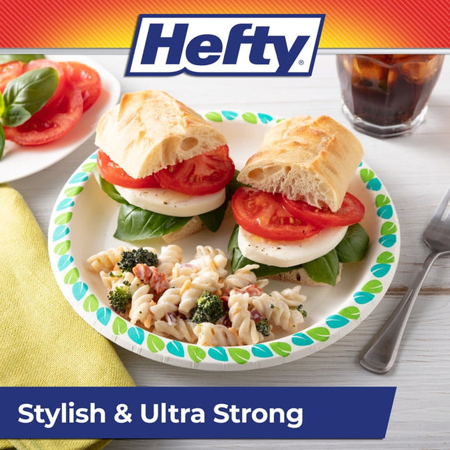Hefty Compostable Paper Plates, Disposable Plates, 8.6 inches, 20 Count