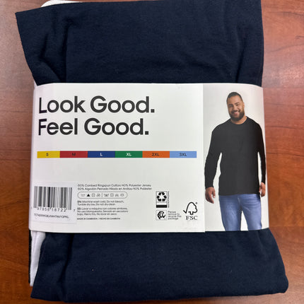 True Classic Crew Neck Long sleeves 3 Pack - Black/White/Navy - Size Large