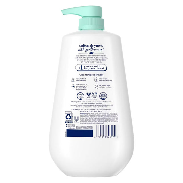 Dove Beauty Sensitive Skin Body Wash Pump Gentle Hypoallergenic Formula 24hr Lotion-Soft Skin - 30.6 fl oz
