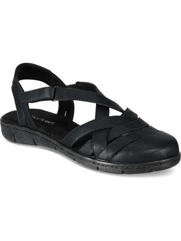Easy Street Garrett Women's Faux Leather Strappy Flat Sandals Size 10 – New