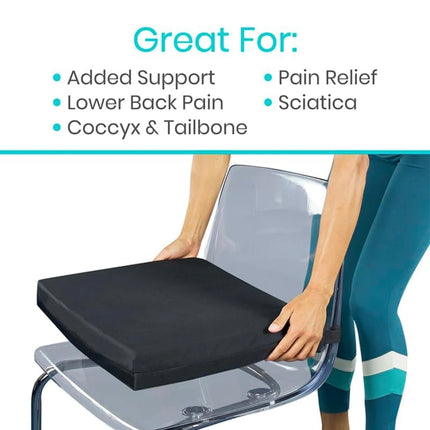 Vive Wheelchair Cushion - Gel Seat Pad for Coccyx, Orthopedic Back Support, Sciatica & Tailbone Pain Relief