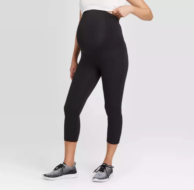 Isabel Maternity by Ingrid & Isabel Active Capri Pant, Black, New, Size XS